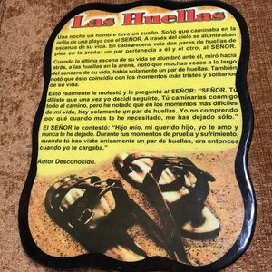 WOODEN LAS HUELLAS / FOOT PRINTS POEM